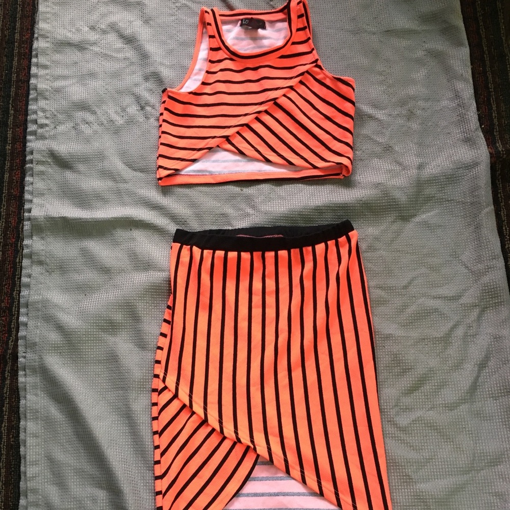 2 piece top and skirt
